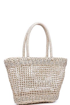 LUXURY SIONA NATURAL WOVEN STRAW TOTE BAG JY-18727