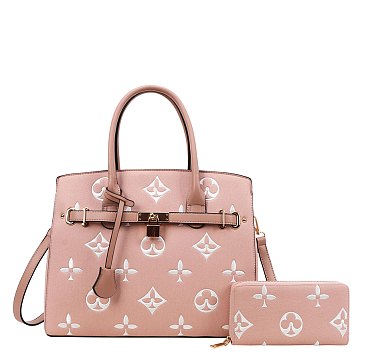 2-in-1 Monogram Classic Satchel Set + Wallet