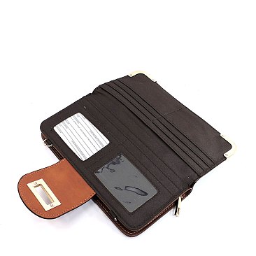 Monogram Turn Lock Crossbody Wallet