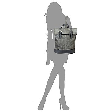 Laser Cut Printed Buckle Flap Backpack