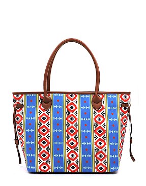 Native American Tribal Aztec Printed Canvas 3-in-1 Shopper