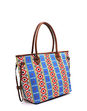 Native American Tribal Aztec Printed Canvas 3-in-1 Shopper