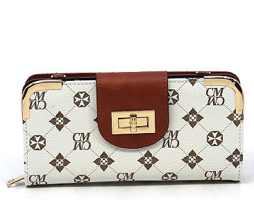 CM Monogram Turn Lock Crossbody Wallet