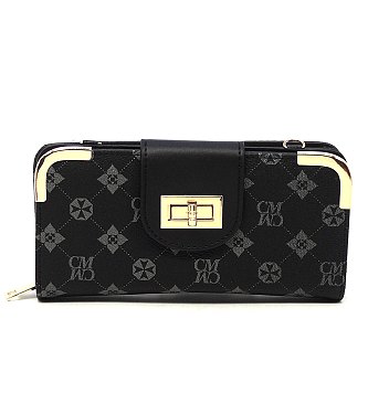 CM Monogram Turn Lock Crossbody Wallet