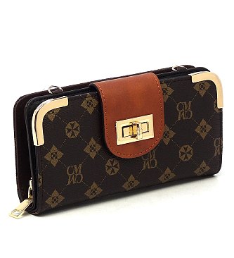 CM Monogram Turn Lock Crossbody Wallet