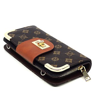 CM Monogram Turn Lock Crossbody Wallet