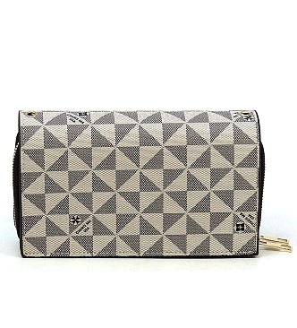 Monogram Twist Lock Double Zip Around Crossbody Wallet