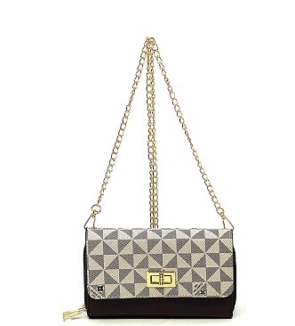 Monogram Twist Lock Double Zip Around Crossbody Wallet