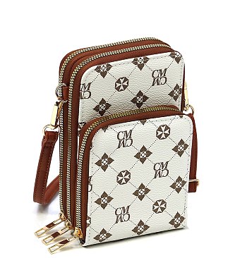 Monogrammed Crossbody Bag Cell Phone Purse