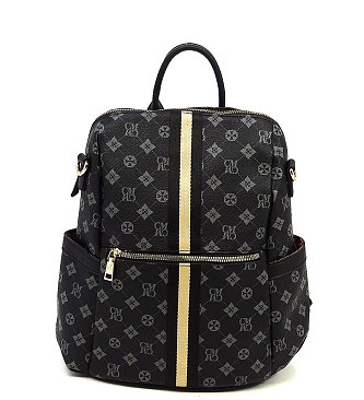 CM Monogram Striped Convertible Backpack