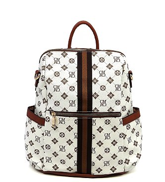 CM Monogram Striped Convertible Backpack