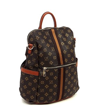 CM Monogram Striped Convertible Backpack