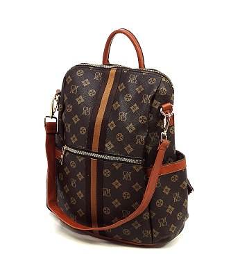 CM Monogram Striped Convertible Backpack