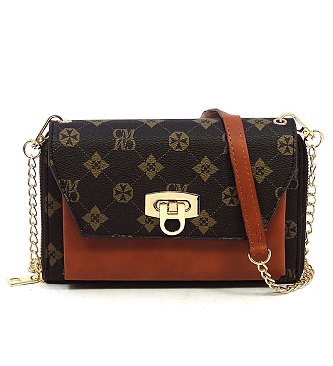 CM Monogram Zip Around Crossbody Clutch Wallet