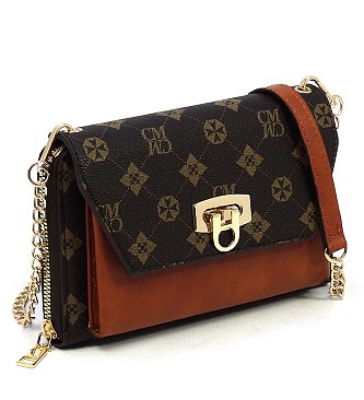 CM Monogram Zip Around Crossbody Clutch Wallet