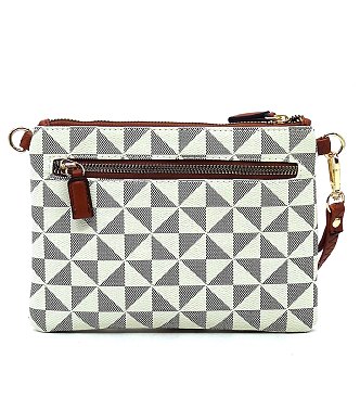 PM Monogram Multi Zip Clutch Crossbody Bag Wristlet