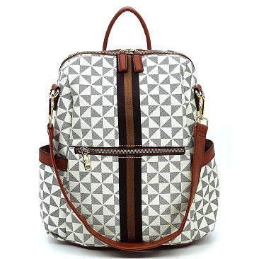 Classic Retro Triangle Monogram Convertible Backpack