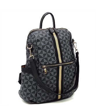 PM Monogram Striped Convertible Backpack