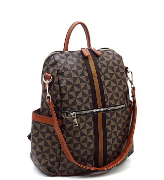 PM Monogram Striped Convertible Backpack