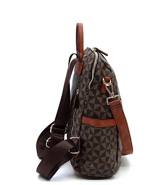 PM Monogram Striped Convertible Backpack