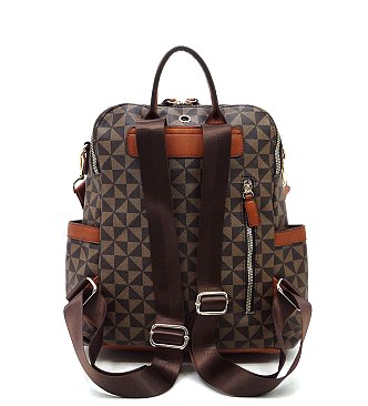 PM Monogram Striped Convertible Backpack