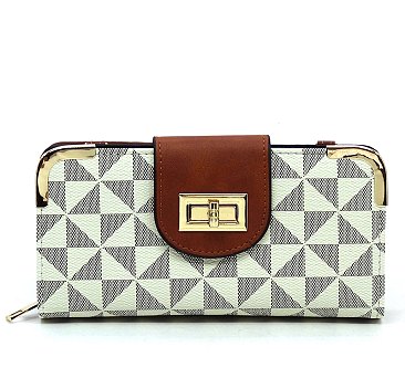 Monogram Turn Lock Crossbody Wallet