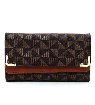 PM Monogram Tri-fold Clutch Wallet Cell Phone Wallet