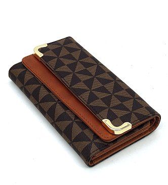 PM Monogram Tri-fold Clutch Wallet Cell Phone Wallet