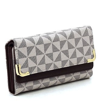 PM Monogram Tri-fold Clutch Wallet Cell Phone Wallet