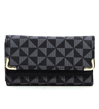 PM Monogram Tri-fold Clutch Wallet Cell Phone Wallet