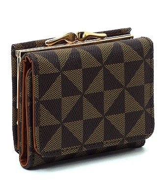 PM Monogram Kiss Lock Tri-fold Wallet