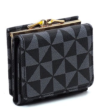 PM Monogram Kiss Lock Tri-fold Wallet