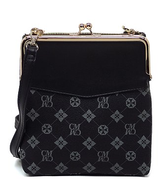 CM Monogram Kiss Lock Crossbody Bag