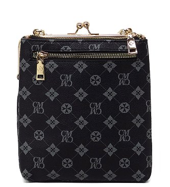 CM Monogram Kiss Lock Crossbody Bag