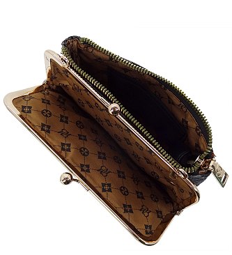 CM Monogram Kiss Lock Crossbody Bag