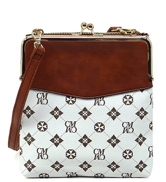 CM Monogram Kiss Lock Crossbody Bag