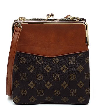 CM Monogram Kiss Lock Crossbody Bag