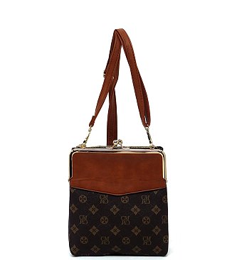 CM Monogram Kiss Lock Crossbody Bag