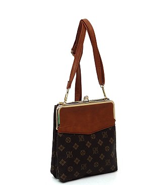 CM Monogram Kiss Lock Crossbody Bag