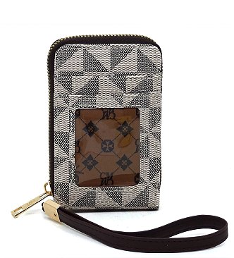 PM Monogram Accordion Card Holder Wallet Wristlet