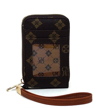 CM Monogram Accordion Card Holder Wallet Wristlet