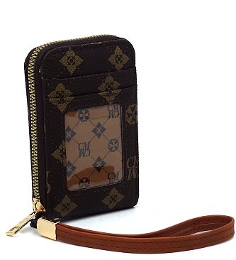 CM Monogram Accordion Card Holder Wallet Wristlet