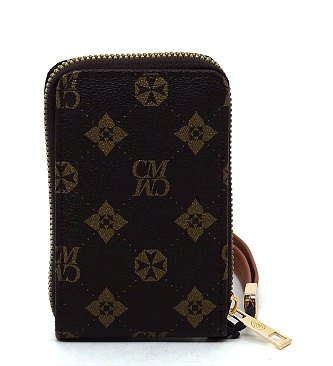 CM Monogram Accordion Card Holder Wallet Wristlet