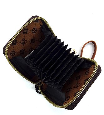 CM Monogram Accordion Card Holder Wallet Wristlet