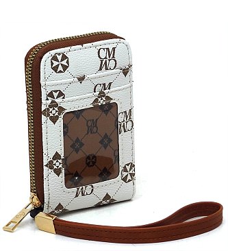 CM Monogram Accordion Card Holder Wallet Wristlet