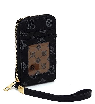 CM Monogram Accordion Card Holder Wallet Wristlet