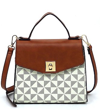 PM Monogram Twist Lock Flap Satchel