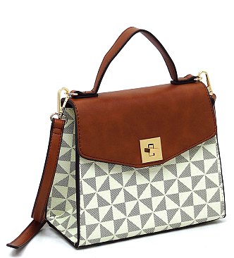 PM Monogram Twist Lock Flap Satchel