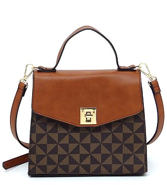 PM Monogram Twist Lock Flap Satchel