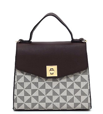 PM Monogram Twist Lock Flap Satchel